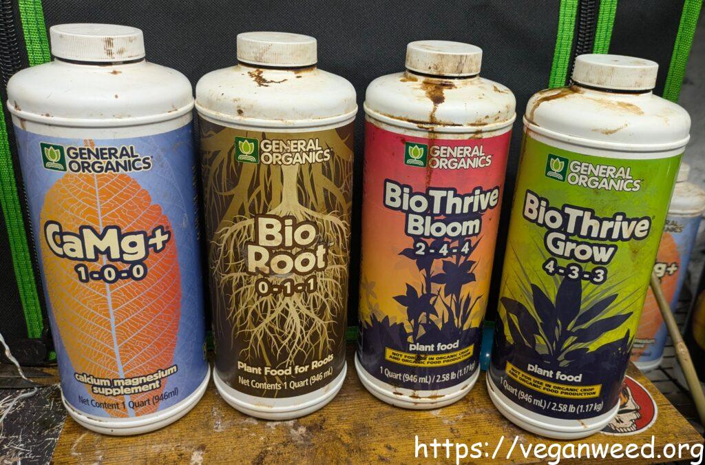 General Organics vegan nutrient lineup CaMg+ BioRoot BioThrive
